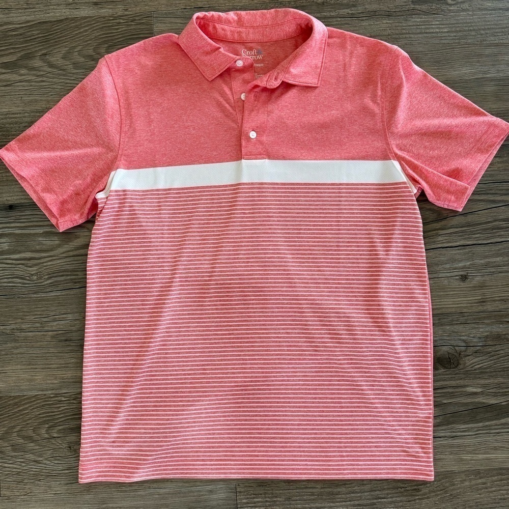 Croft & Barrow Performance Striped Polo Large